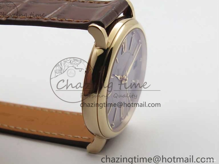 MIROTIME 1226 Portofino 37mm RG V7F 1:1 Best Edition Gray Dial on Deep Brown Leather Strap A SunProtective 7090